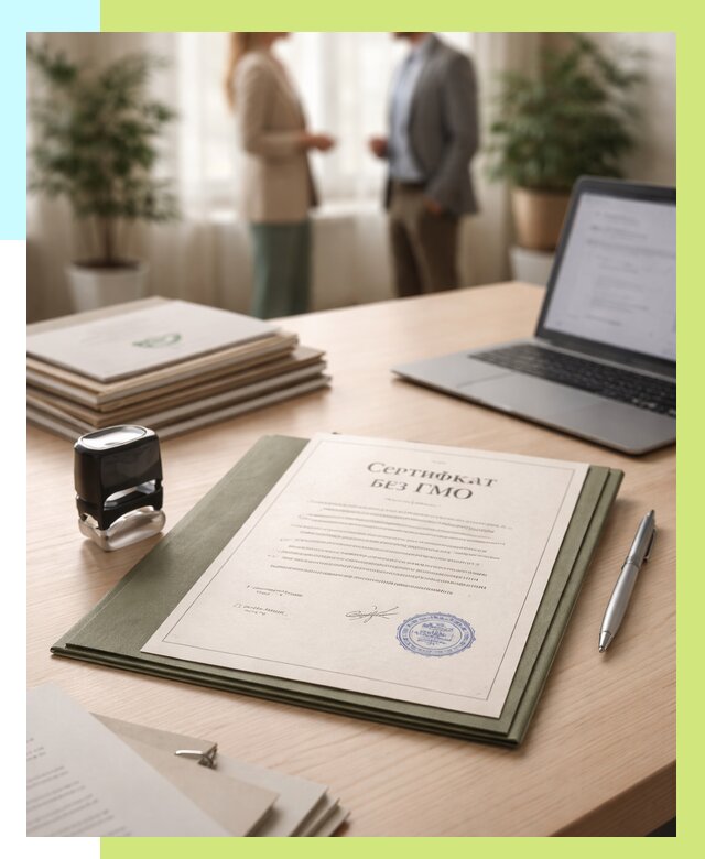 Сертификат без ГМО в Сорочинске от 7746 р. оформить срочно Алешин-Срч